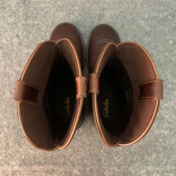 Cabela’s Men’s 11” Pinedale Brown Leather Pull Up Western Work Boots - Picture 6 of 9